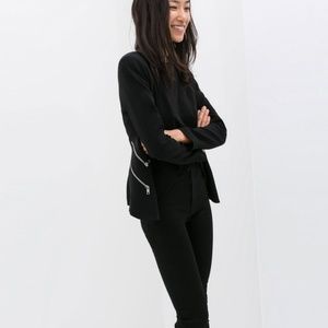 Zara Basic Draped Blazer with Zips